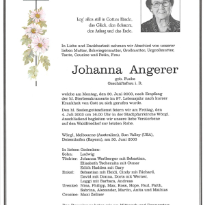 Angerer Johanna Geb. Fuchs G